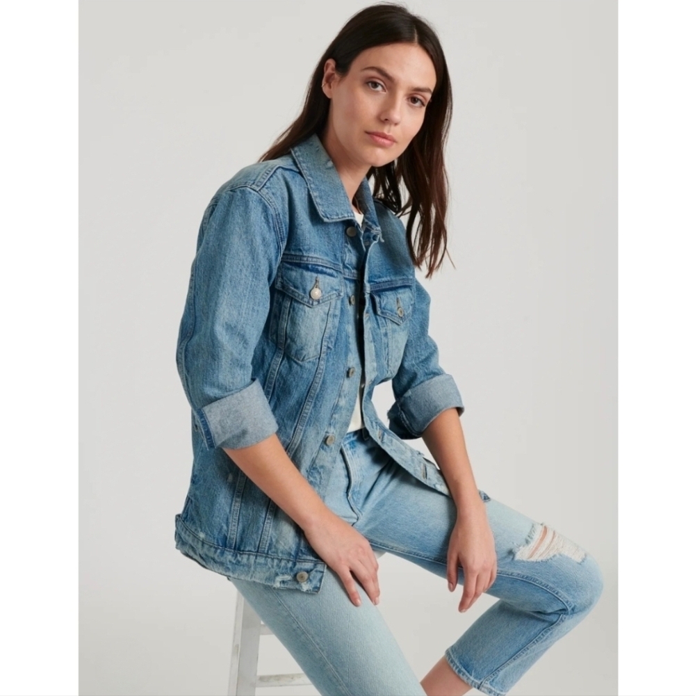 Lucky Brand Light BlueTomboy Tucker Oversized Jean Jacket